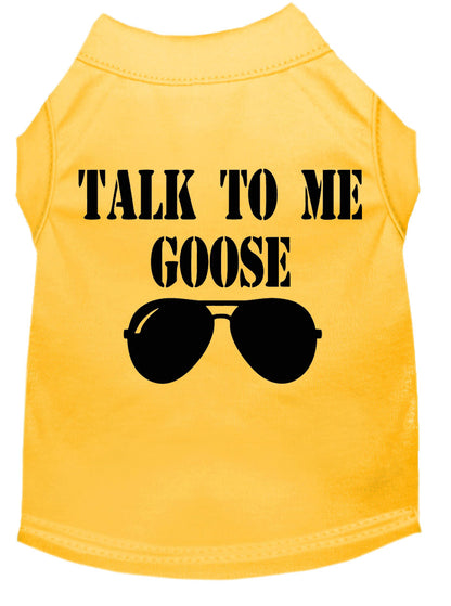 Camisa para perros y gatos con serigrafía, "Talk To Me Goose"