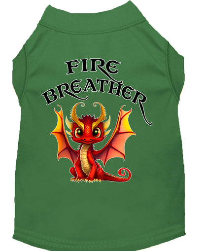 Pet Dog & Cat Shirt Screen Printed, "Fire Breather Dragon"