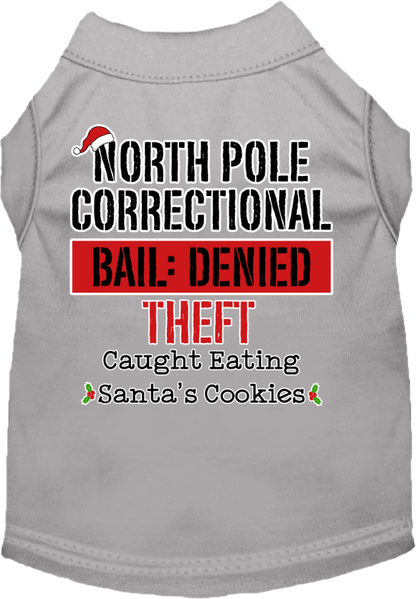 Christmas Pet Dog & Cat Shirt Screen Printed, "North Pole Correctional"