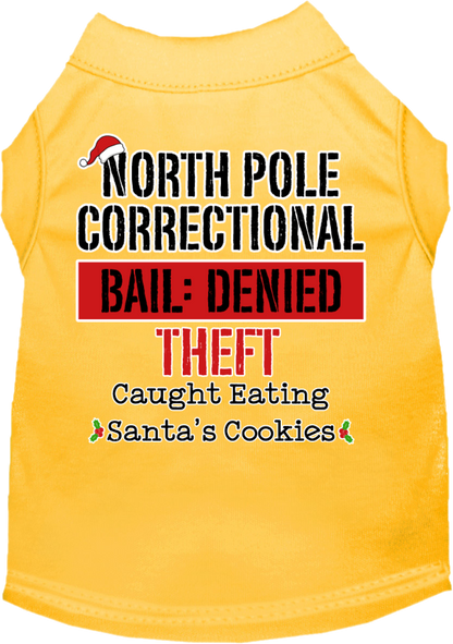 Christmas Pet Dog & Cat Shirt Screen Printed, "North Pole Correctional"