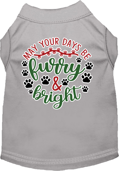 Christmas Pet Dog and Cat Shirt Screen Printed, "Furry & Bright"