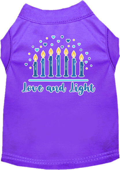 Hanukkah Pet Dog and Cat Shirt Screen Printed, "Love & Light"