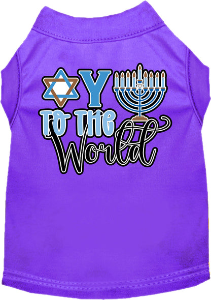 Hanukkah Pet Dog and Cat Shirt Screen Printed, "Oy To The World"