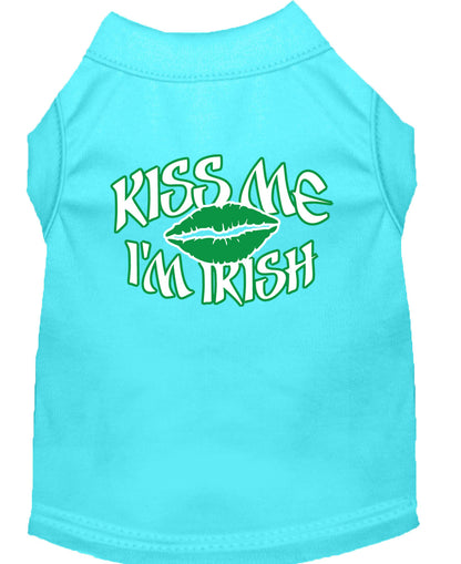 Camisa para perros y gatos con serigrafía, "Kiss Me I'm Irish"