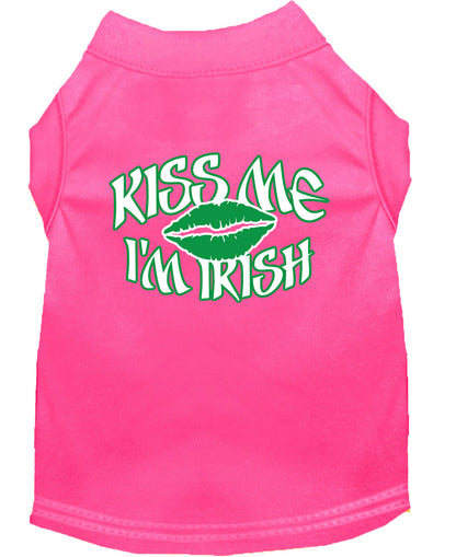 Camisa para perros y gatos con serigrafía, "Kiss Me I'm Irish"