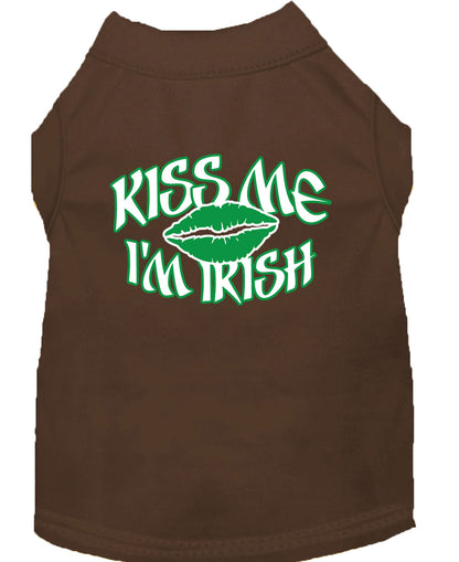 Camisa para perros y gatos con serigrafía, "Kiss Me I'm Irish"