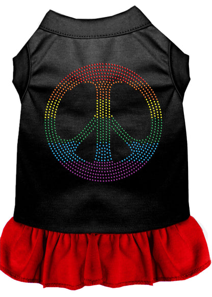 Pet Dog & Cat Dress Rhinestone, "Rainbow Peace"