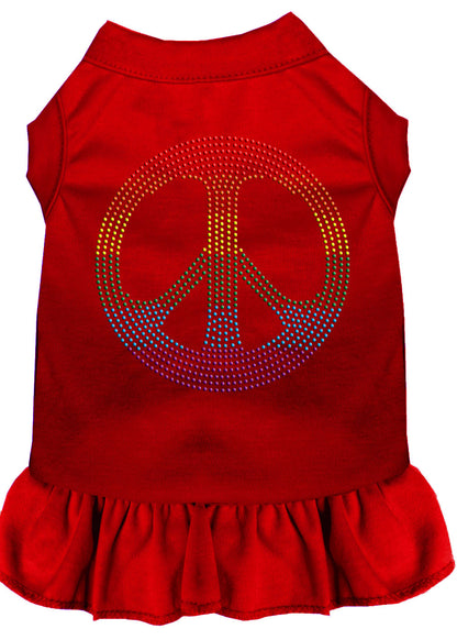 Pet Dog & Cat Dress Rhinestone, "Rainbow Peace"