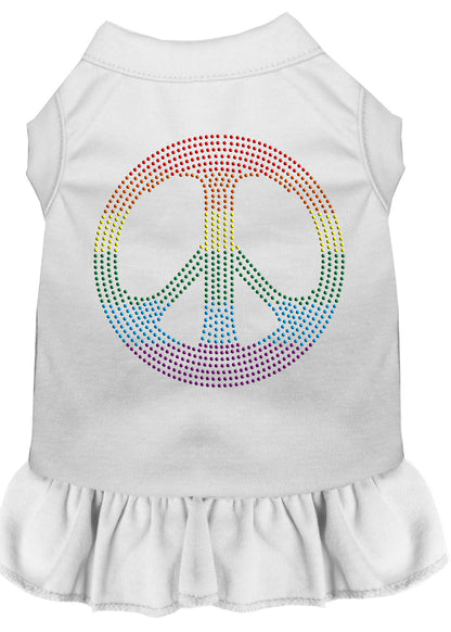 Pet Dog & Cat Dress Rhinestone, "Rainbow Peace"