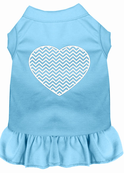 Pet Dog & Cat Dress Screen Printed, "Chevron Heart"