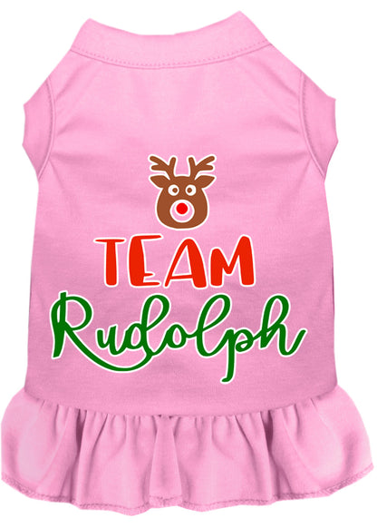 Vestido navideño para perros y gatos serigrafiado, "Equipo Rudolph"