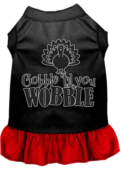 Vestido de Acción de Gracias para perros y gatos serigrafiado, "Gobble Til You Wobble"