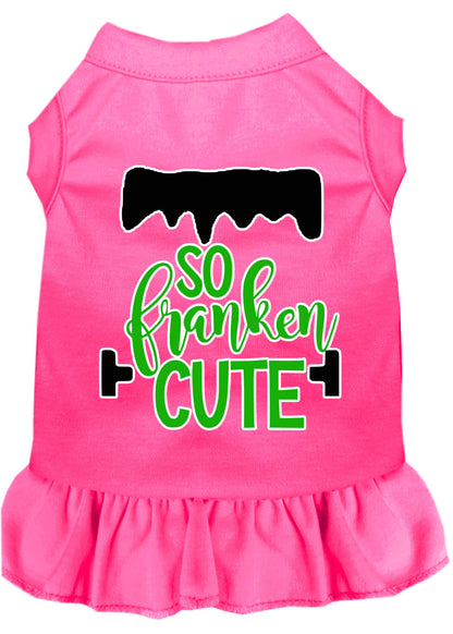 Vestido de Halloween para perros y gatos serigrafiado, "So Franken Cute"