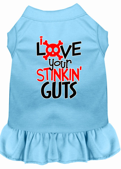 Vestido para perros, vestido para perros y gatos serigrafiado, "Love Your Stinkin Guts"