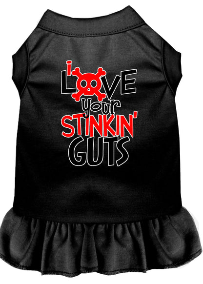 Vestido para perros, vestido para perros y gatos serigrafiado, "Love Your Stinkin Guts"