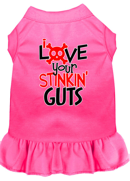 Vestido para perros, vestido para perros y gatos serigrafiado, "Love Your Stinkin Guts"