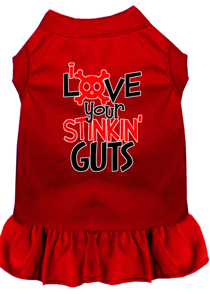 Vestido para perros, vestido para perros y gatos serigrafiado, "Love Your Stinkin Guts"