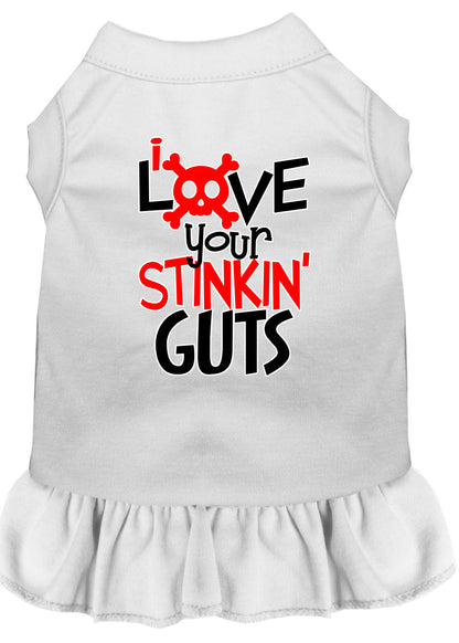 Vestido para perros, vestido para perros y gatos serigrafiado, "Love Your Stinkin Guts"