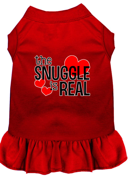 Dog Dress, Pet Dog & Cat Dress Screen Printed, "The Snuggle Is Real"