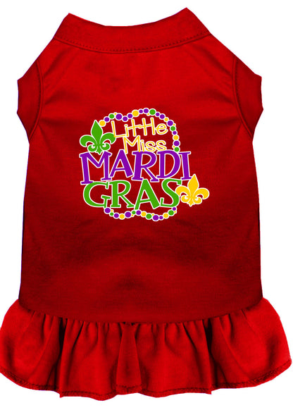 Pet Dog and Cat Dress Screen Printed, "Little Miss Mardi Gras"