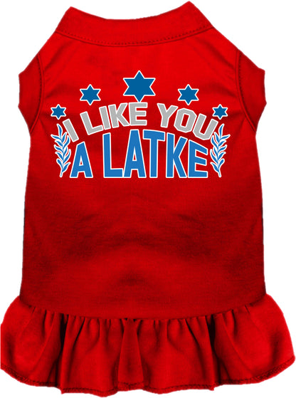 Hanukkah Pet, Dog and Cat Dress Screen Printed, "I Like You A Latke"