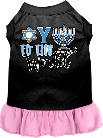 Hanukkah Pet, Dog and Cat Dress Screen Printed, "Oy To The World"