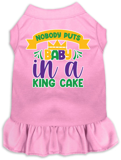 Pet Dog & Cat Screen Printed Dress "Nobody Puts Baby In A King Cake"