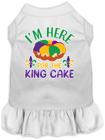 Pet Dog & Cat Screen Printed Dress "I'm Here For The King Cake"