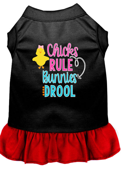 Vestido para perros y gatos serigrafiado, "Chicks Rule, Bunnies Drool"