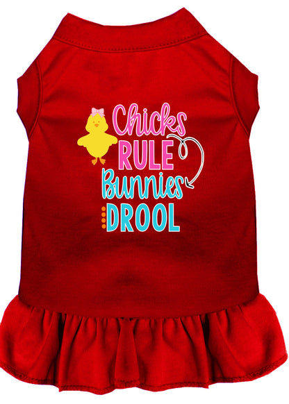 Vestido para perros y gatos serigrafiado, "Chicks Rule, Bunnies Drool"