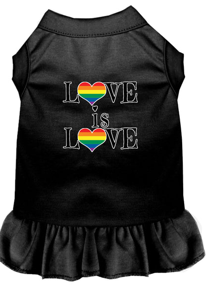 Vestido para mascotas, perros y gatos serigrafiado, "Love Is Love"