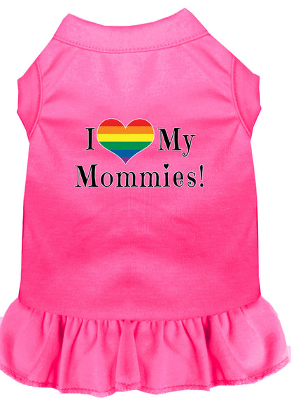 Vestido para perros y gatos serigrafiado, "I Heart My Mommies"