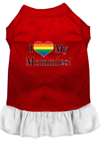 Vestido para perros y gatos serigrafiado, "I Heart My Mommies"