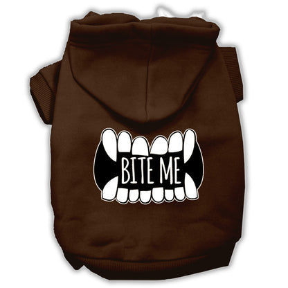 Sudadera con capucha para mascotas, perros y gatos serigrafiada, "Bite Me"