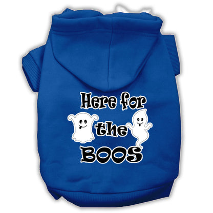 Sudadera con capucha para mascotas, perros y gatos de Halloween serigrafiada, "Here For The Boos"