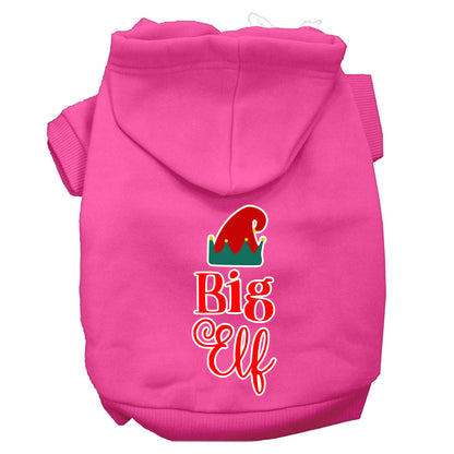 Sudadera con capucha navideña para perros y gatos serigrafiada, "Big Elf"