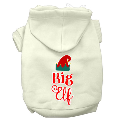 Sudadera con capucha navideña para perros y gatos serigrafiada, "Big Elf"