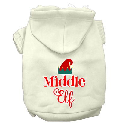 Christmas Pet Dog & Cat Hoodie Screen Printed, "Middle Elf"