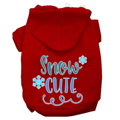 Christmas Pet Dog & Cat Hoodie Screen Printed, "Snow Cute"