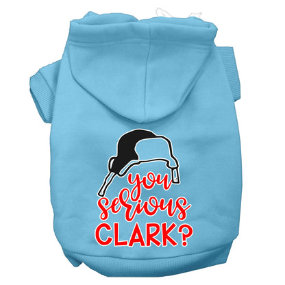 Sudadera con capucha navideña para perros y gatos con serigrafía, "¿En serio, Clark?"