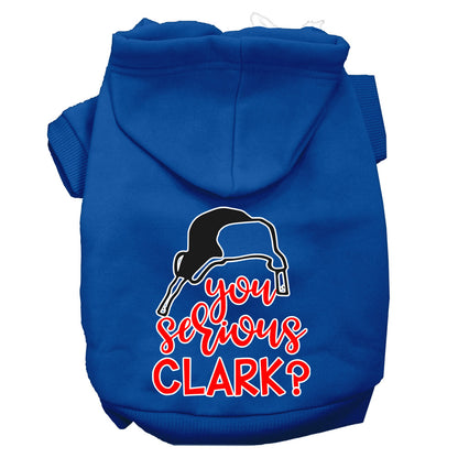 Sudadera con capucha navideña para perros y gatos con serigrafía, "¿En serio, Clark?"