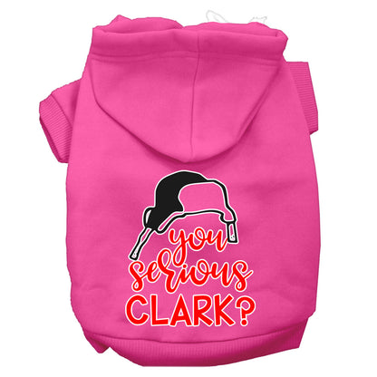 Sudadera con capucha navideña para perros y gatos con serigrafía, "¿En serio, Clark?"