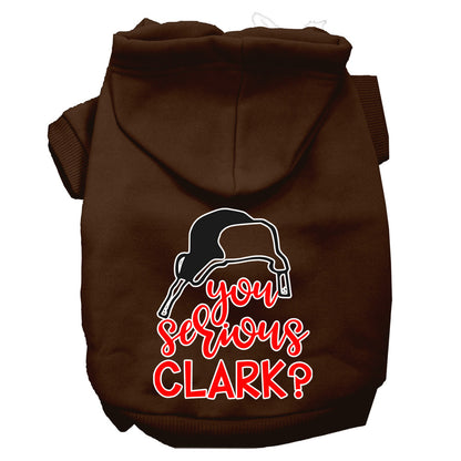 Sudadera con capucha navideña para perros y gatos con serigrafía, "¿En serio, Clark?"