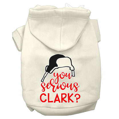 Sudadera con capucha navideña para perros y gatos con serigrafía, "¿En serio, Clark?"