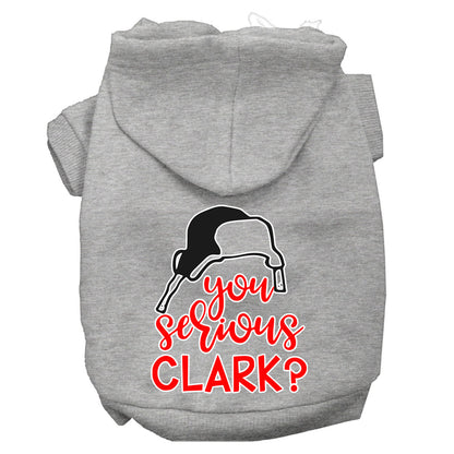 Sudadera con capucha navideña para perros y gatos con serigrafía, "¿En serio, Clark?"