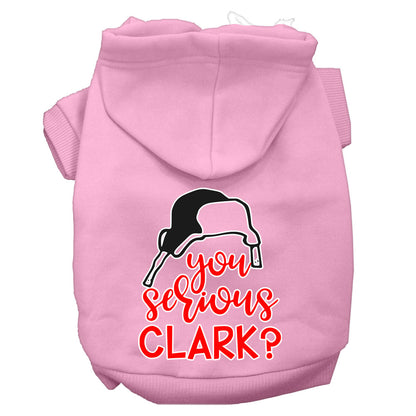 Sudadera con capucha navideña para perros y gatos con serigrafía, "¿En serio, Clark?"