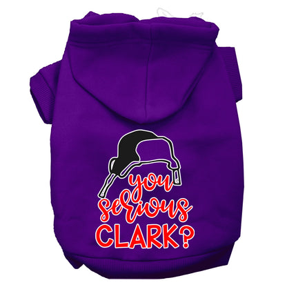 Sudadera con capucha navideña para perros y gatos con serigrafía, "¿En serio, Clark?"