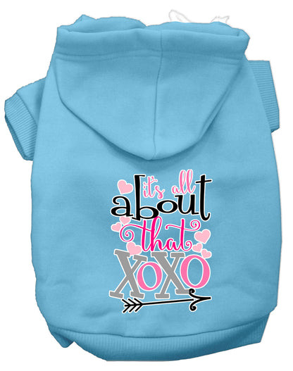 Sudadera con capucha para mascotas, perros y gatos serigrafiada, "All About That XOXO"