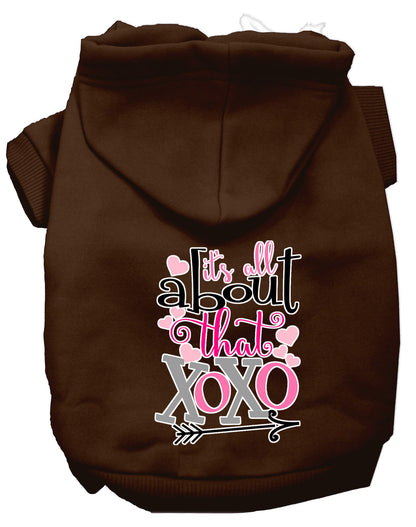 Sudadera con capucha para mascotas, perros y gatos serigrafiada, "All About That XOXO"