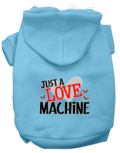 Sudadera con capucha para mascotas, perros y gatos serigrafiada, "Just A Love Machine"